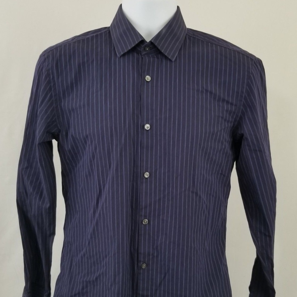 Hugo Boss Blue Striped Button Front Shirt Slim fit
